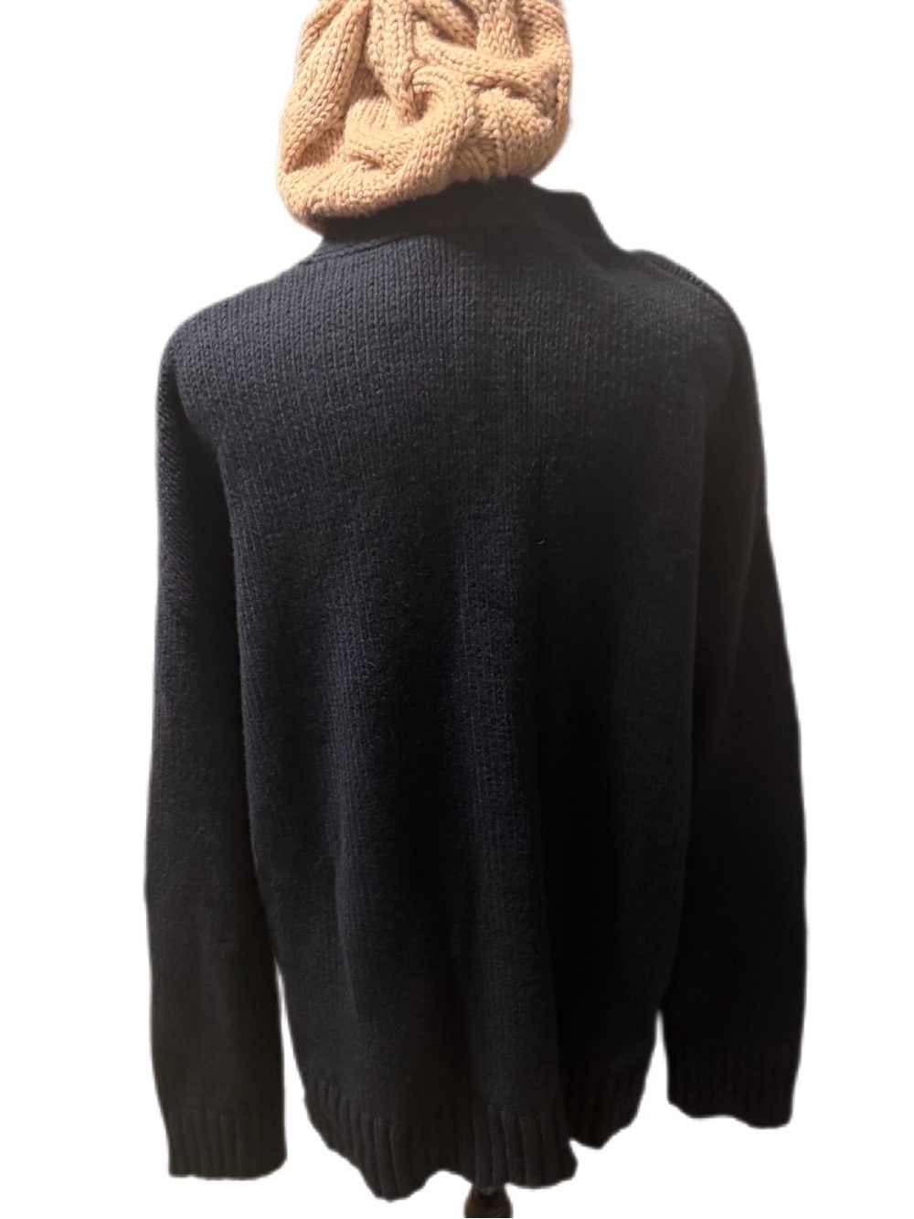 Jenni Kayne Cotton Cocoon Cardigan Oversized relaxed front pocks💙sz lrg Navy - Picture 7 of 16
